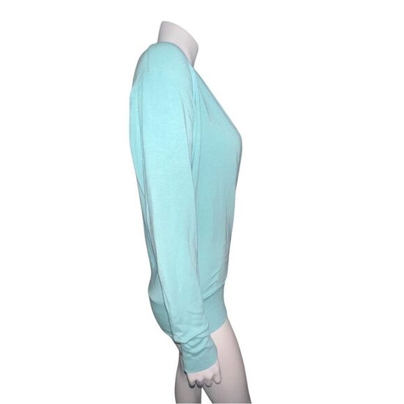 Athleta Dusty Jade Purana V-Neck Wrap Sweatshirt Modal Extra Small NWOT - Picture 5 of 8